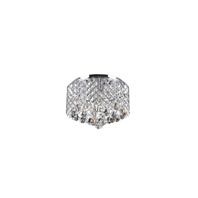 Nerisa Chrome Crystal Flush Mount Chandelier
