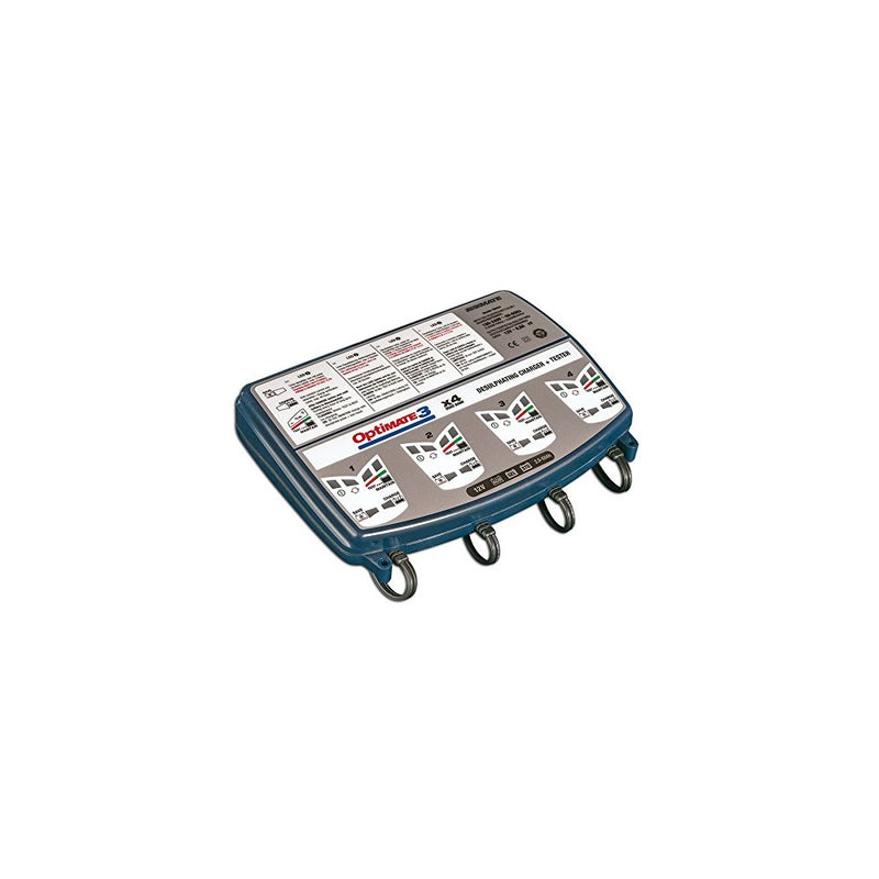 OptiMATE 3 x 4 BANK, TM-455, 4-bank x 7-step 12V 0.8A Battery saving charger-tester-maintainer