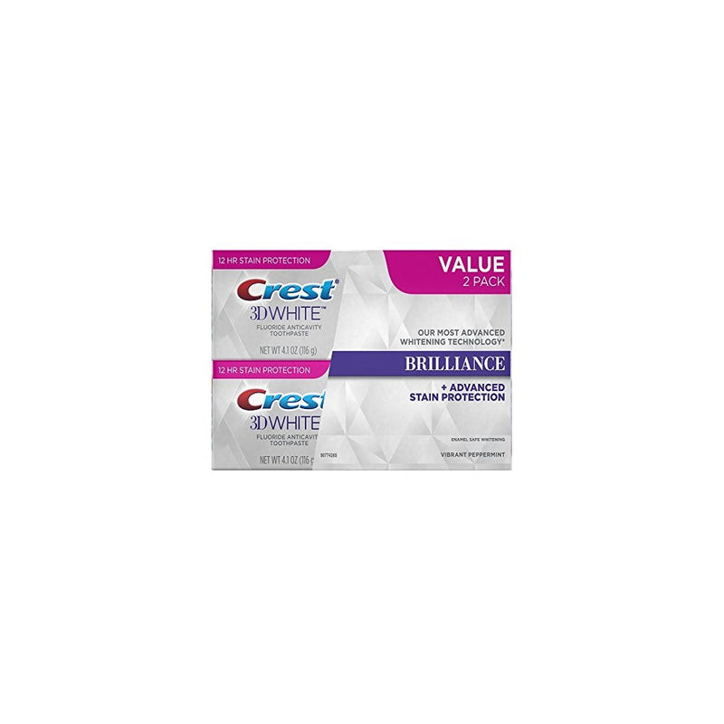 Crest 3D White Brilliance Vibrant Peppermint Toothpaste, 4.1 oz Twin Pack