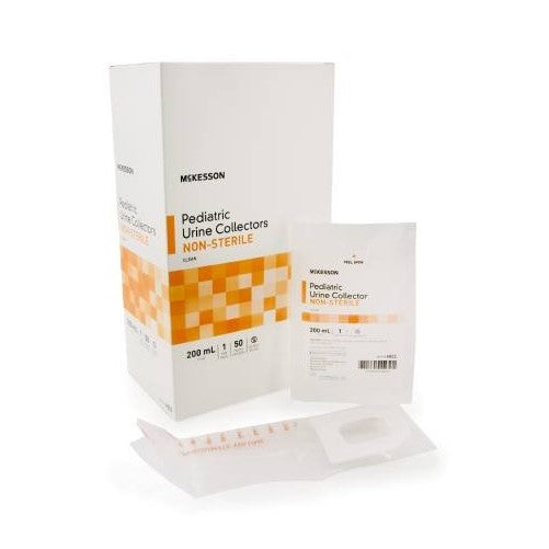 Sammons Preston Pediatric Urine Collection Bag McKesson Polypropylene Adhesive Closure 200 mL NonSterile (50 Per Box)