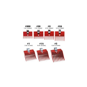 7pcs Speed O Guide Universal Clipper Comb Attachments 7 Diff Size Set (No. 000, No. 00 No. 0, No. 0a, No. 1, No. 1a, No. 2)