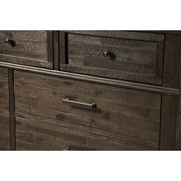 Spacious Wooden Dresser with 9 Drawers Brown