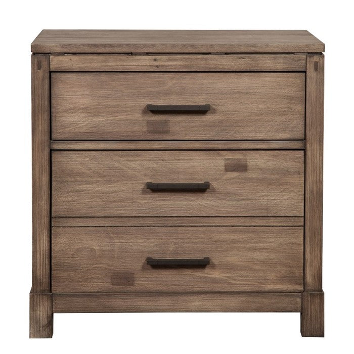 Nightstand with 3 Drawers  Brown