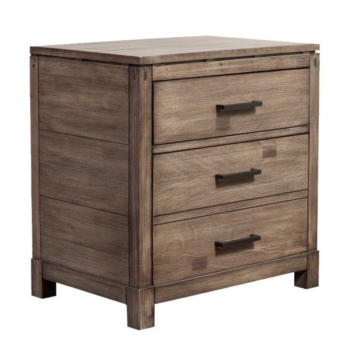 Nightstand with 3 Drawers  Brown