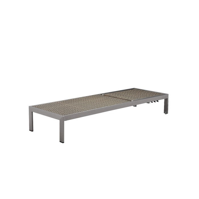 Anodized Aluminum Modern Lounger With Wheels, Brown