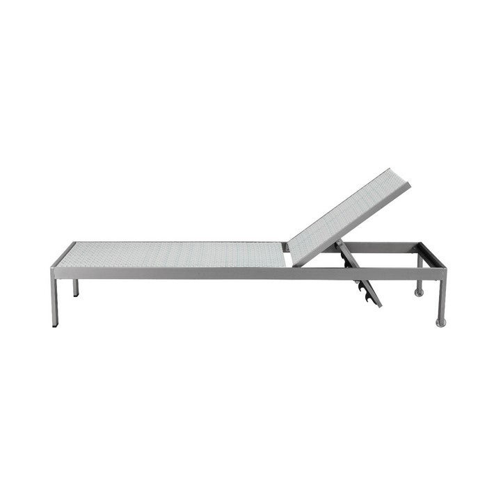 Anodized Aluminum Modern Lounger With Wheels, White
