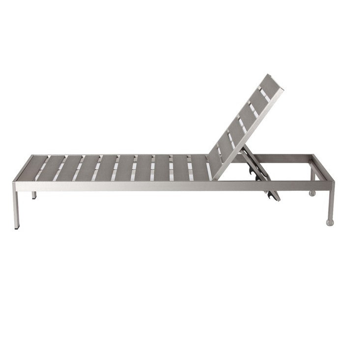Anodized Aluminum Wheeled Lounger, Gray