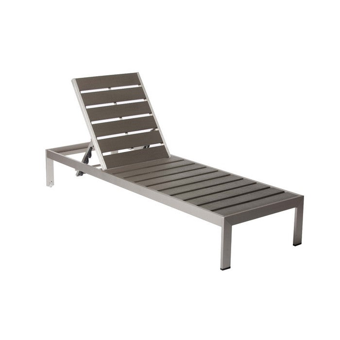 Anodized Aluminum Wheeled Lounger, Gray