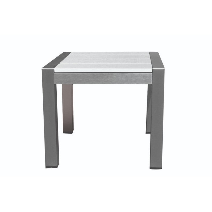 Outdoor Side Table, White