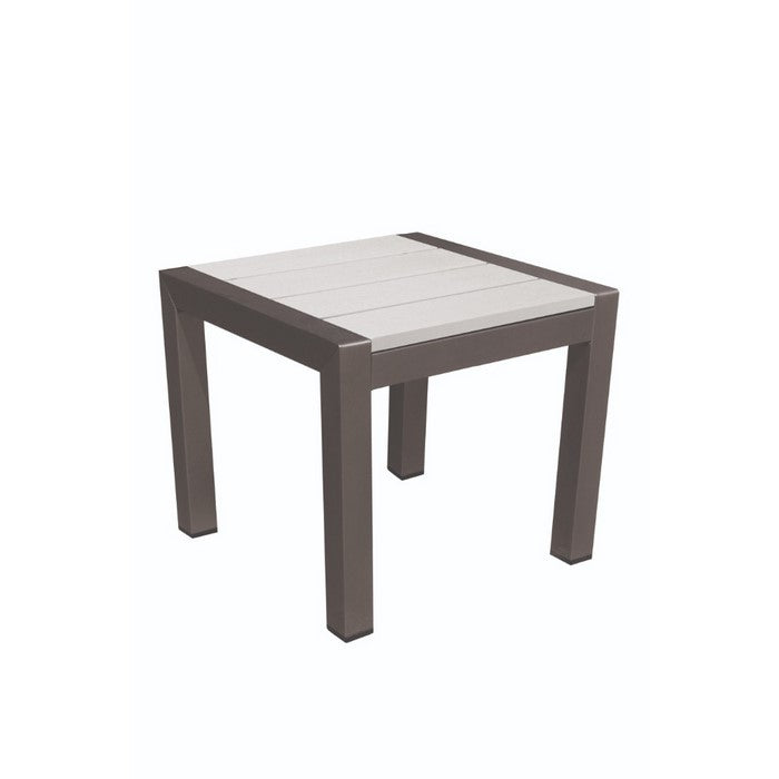 Outdoor Side Table, White