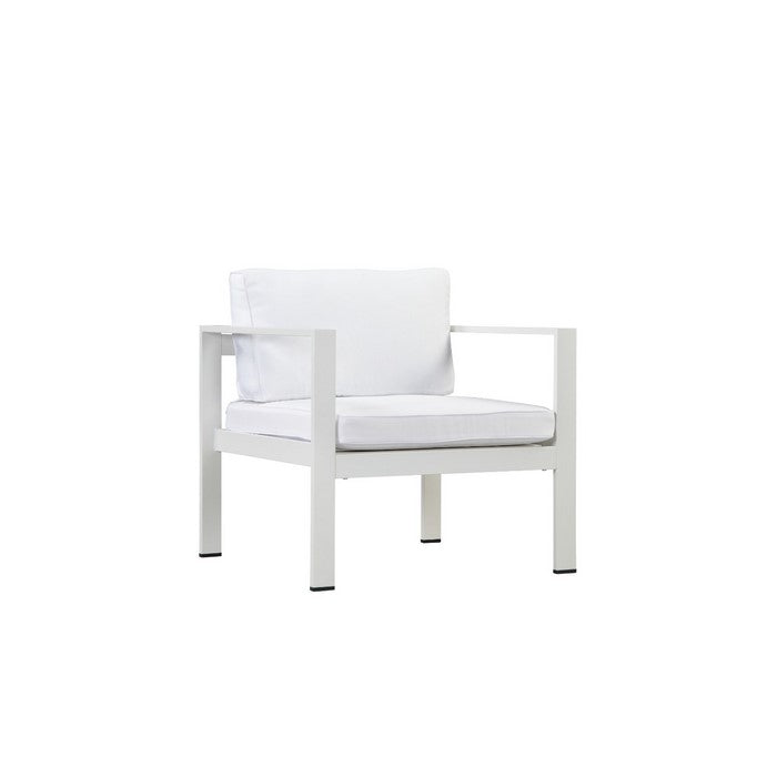 Upholstered Anodized Aluminum Chair, White