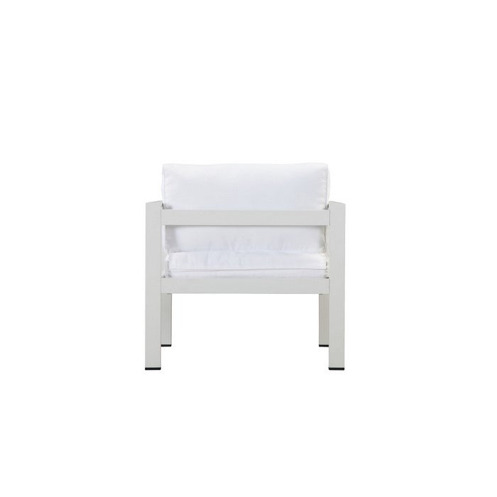 Upholstered Anodized Aluminum Chair, White
