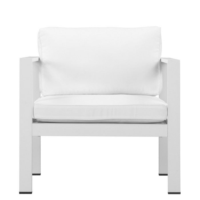 Upholstered Anodized Aluminum Chair, White