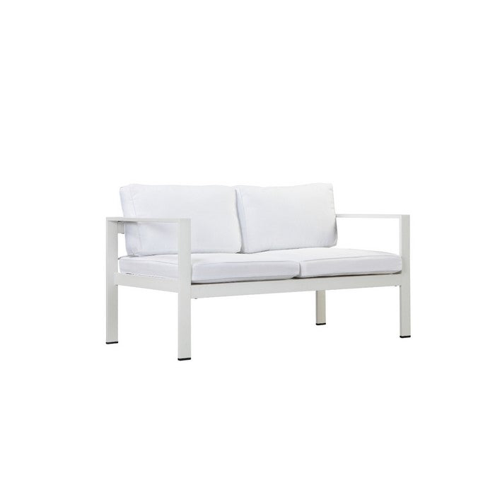 Upholstered Anodized Aluminum Sofa, White