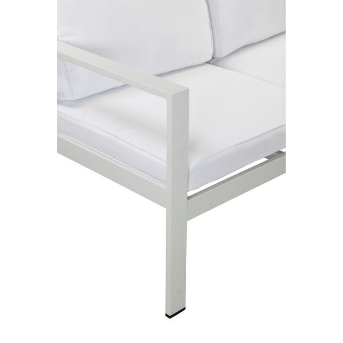 Upholstered Anodized Aluminum Sofa, White