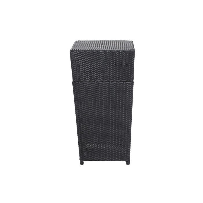 Rattan and Aluminum Outdoor Trash Can Black