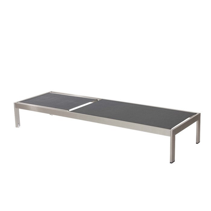 Anodized Aluminum Modern Patio Lounger In Black