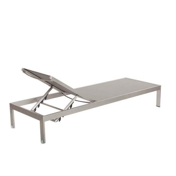 Anodized Aluminum Modern Patio Lounger In Gray