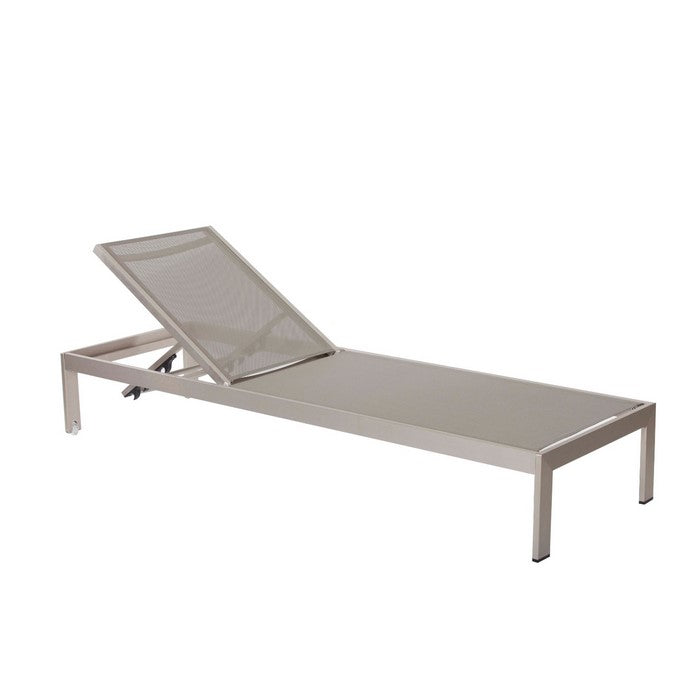 Anodized Aluminum Modern Patio Lounger In Gray
