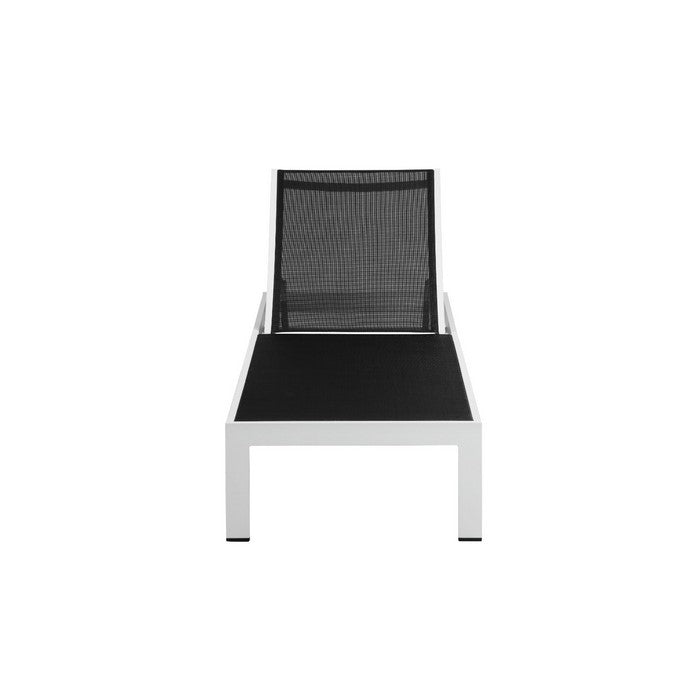Anodized Aluminum Modern Patio Lounger In White and Black