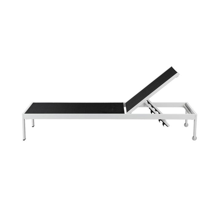 Anodized Aluminum Modern Patio Lounger In White and Black