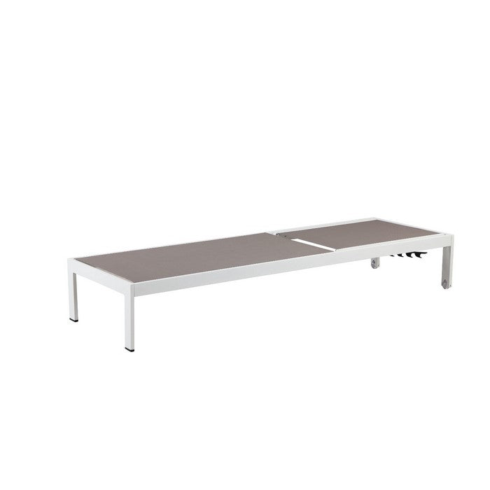 Anodized Aluminum Modern Patio Lounger In White and Gray