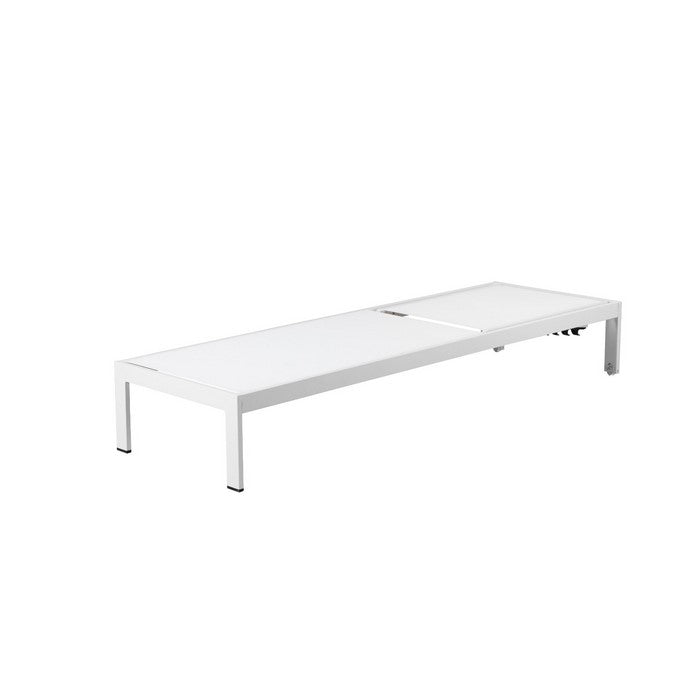 Anodized Aluminum Modern Patio Lounger In White