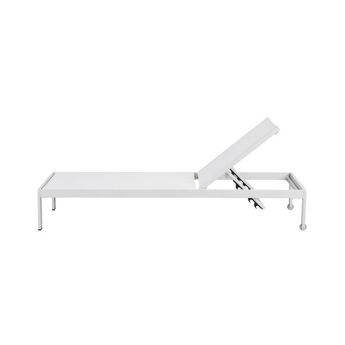 Anodized Aluminum Modern Patio Lounger In White
