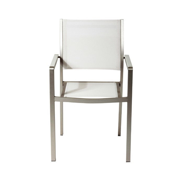 Aluminium Frame Dining Chair Set of 6 White
