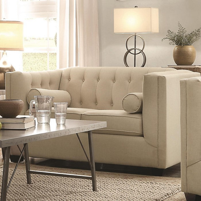 Beige Love Seat, 2-Seater
