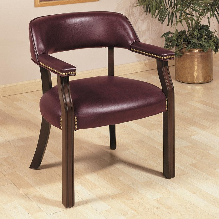 Office Side Chair, Red And Brown