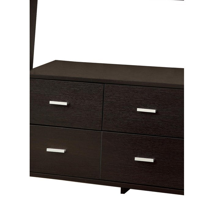 Ladder Bookcase With 4 Storage Drawers And Open Shelves, Cappuccino