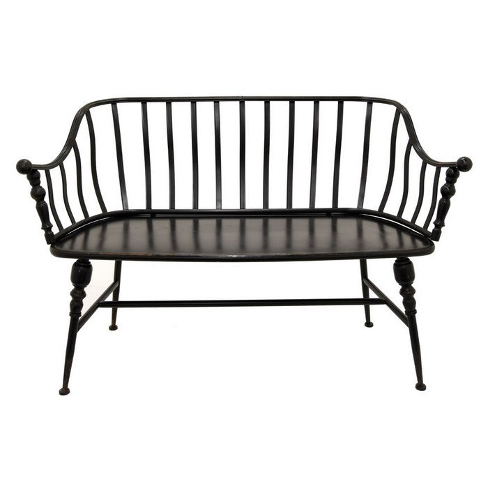 Metal Garden Bench In Black