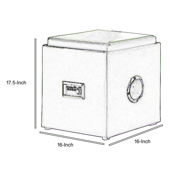 Ottoman With In-Built Bluetooth Speaker, Green