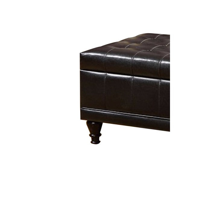 Soft And Cushy Contemporary Storage Ottoman, Espresso Brown