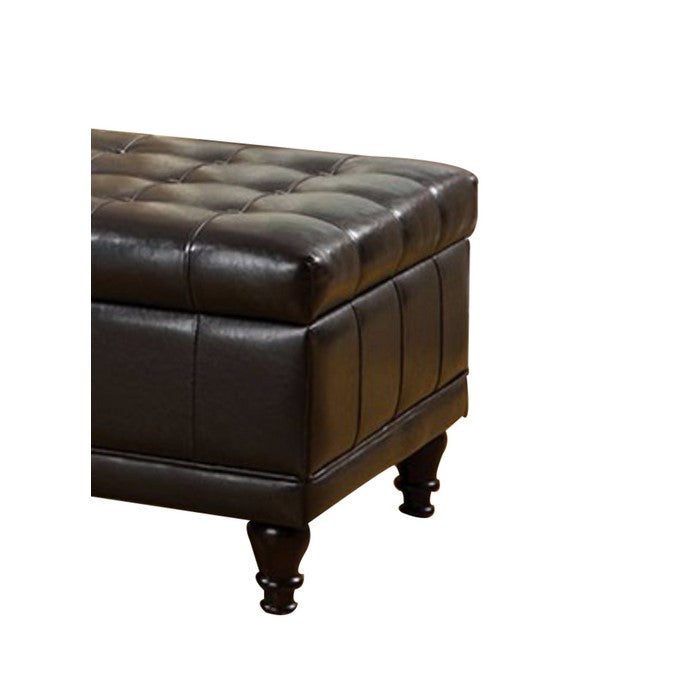 Soft And Cushy Contemporary Storage Ottoman, Espresso Brown