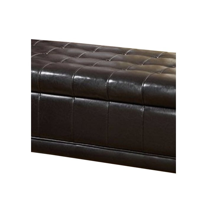 Soft And Cushy Contemporary Storage Ottoman, Espresso Brown