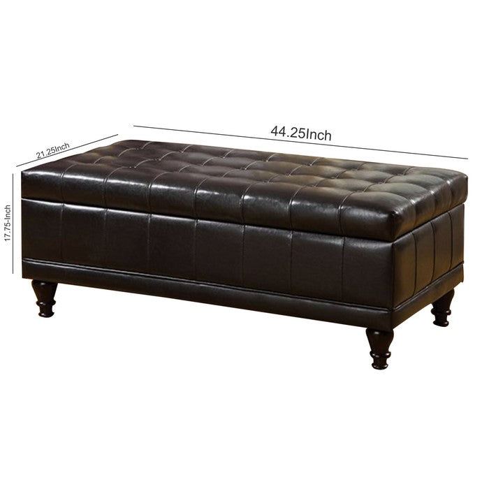 Soft And Cushy Contemporary Storage Ottoman, Espresso Brown