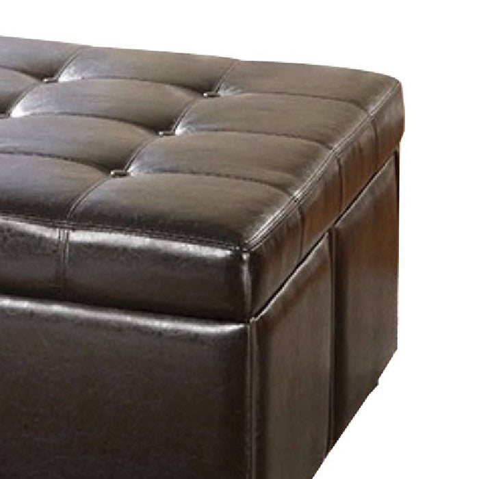 Restful Contemporary Storage Ottoman With 4 Drawers, Brown
