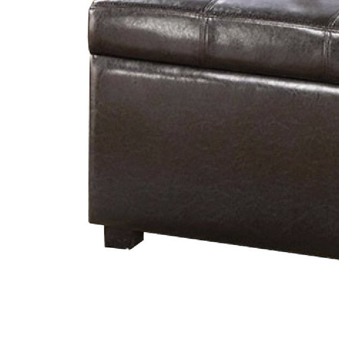Restful Contemporary Storage Ottoman With 4 Drawers, Brown