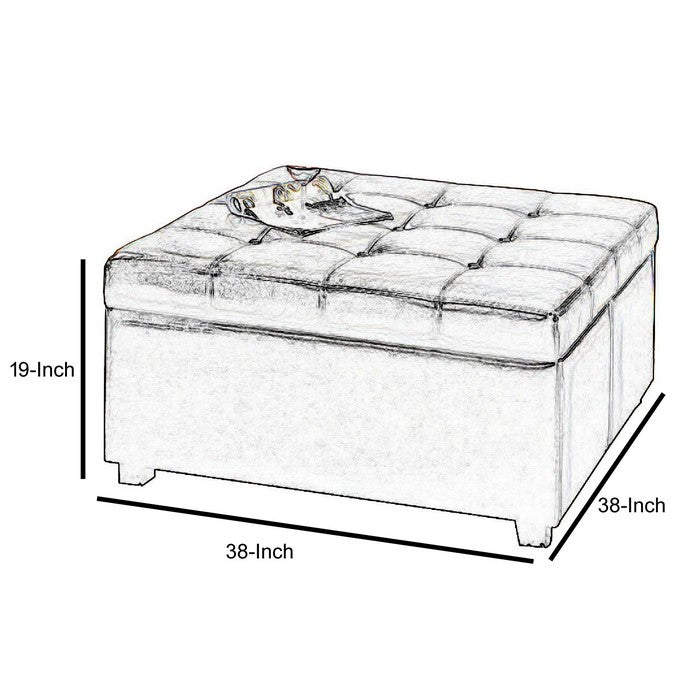 Restful Contemporary Storage Ottoman With 4 Drawers, Brown