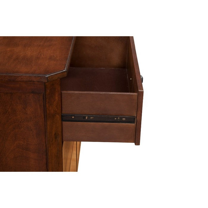 Mahogany Solids & Veneer Nightstand, Brown