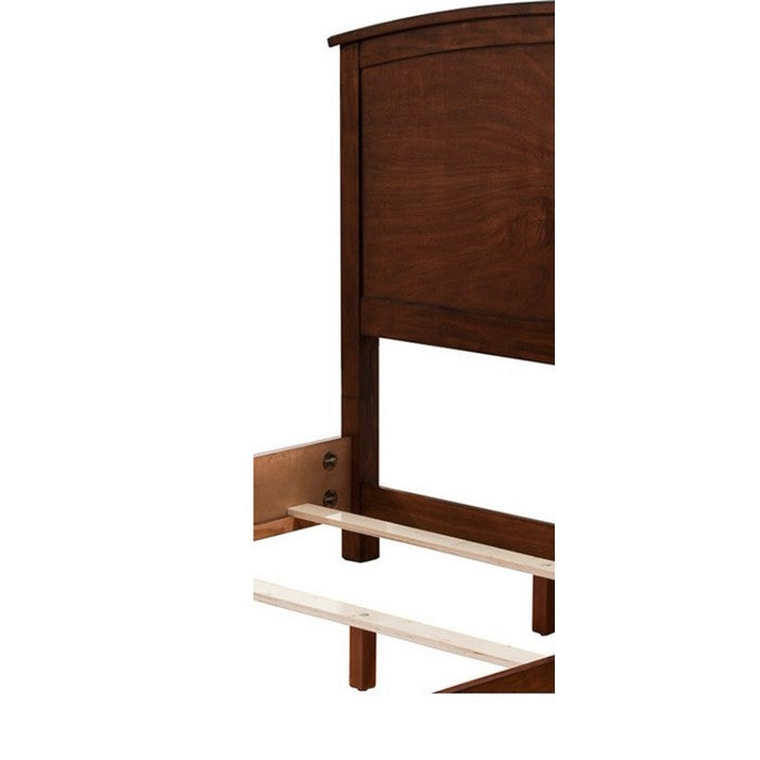 Curvy Top  Mahogany Wood Queen Headboard Only, Brown