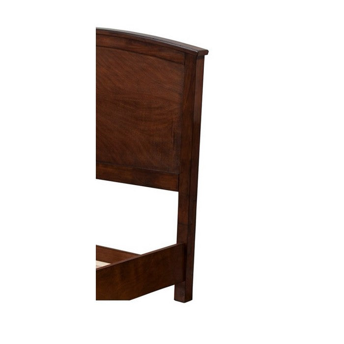 Curvy Top  Mahogany Wood Queen Headboard Only, Brown