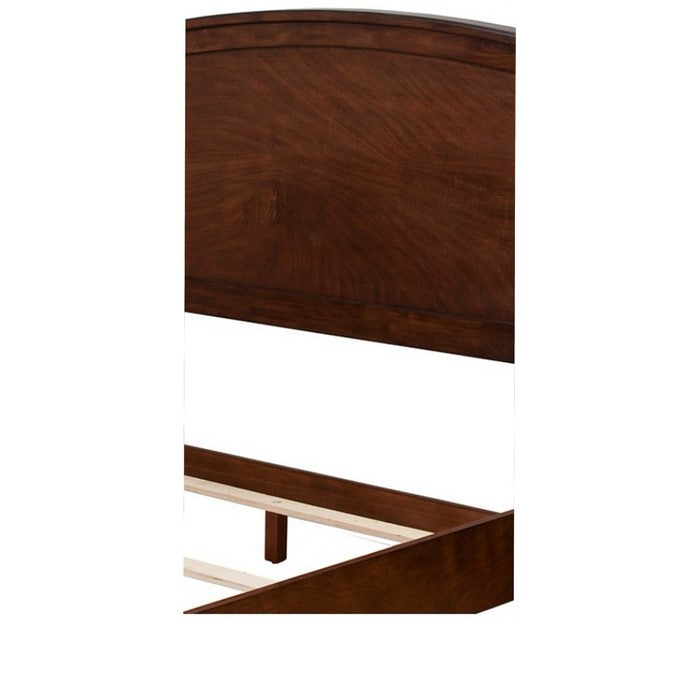 Curvy Top  Mahogany Wood Queen Headboard Only, Brown