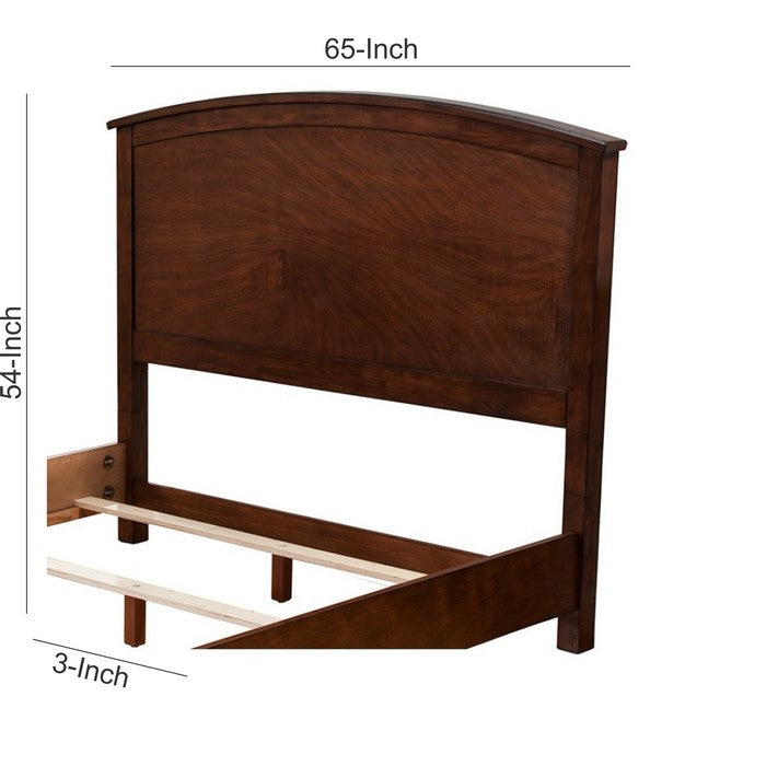 Curvy Top  Mahogany Wood Queen Headboard Only, Brown