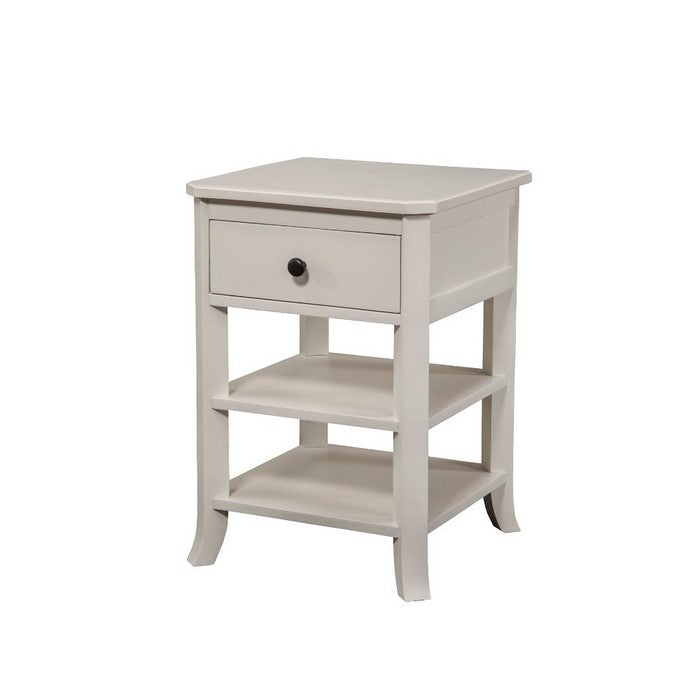 Mahogany Wood Nightstand, White