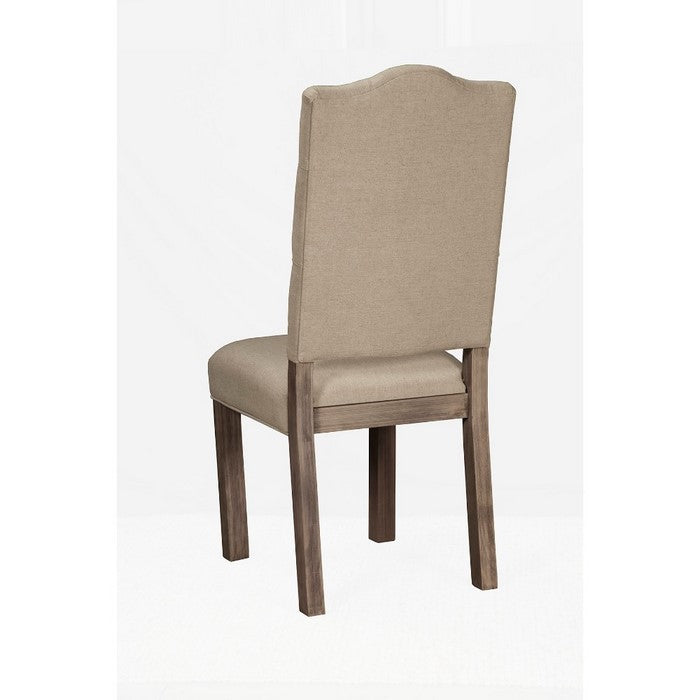 Mahogany Wood Fiji Chairs, Beige (Set of 2)