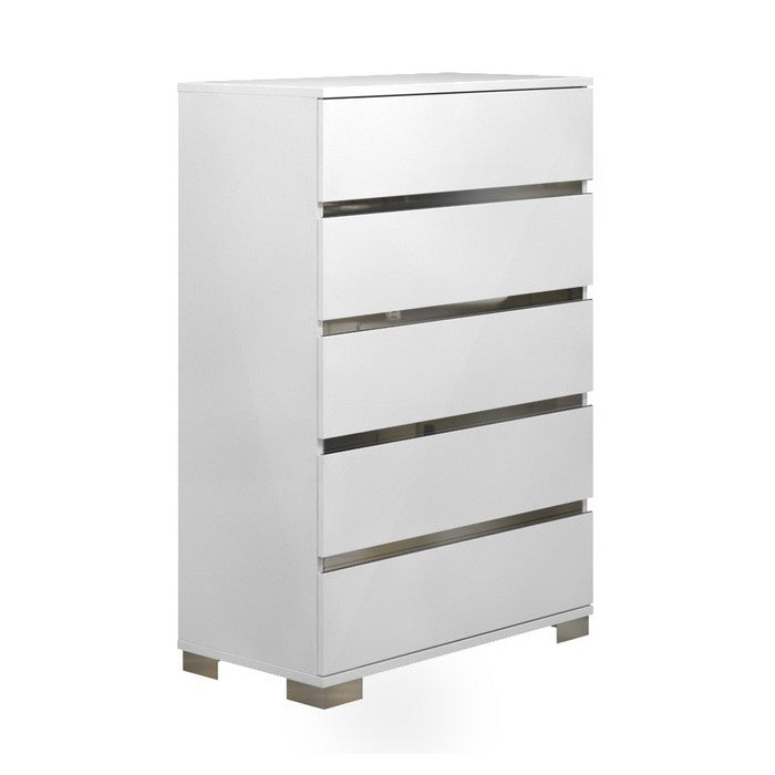 Wooden Chest With 5 Drawers White