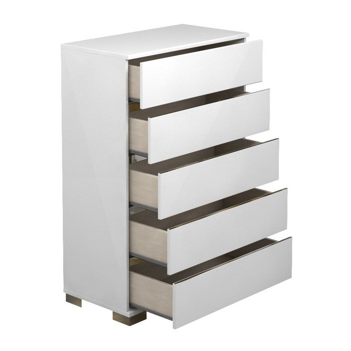 Wooden Chest With 5 Drawers White